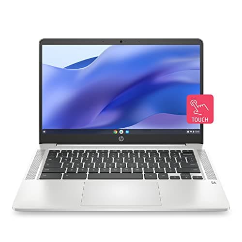 (Renewed) HP Chromebook 14a,Intel Celeron N4500 14inch(35.6 cm) FHD Touchscreen Laptop (4 GB SDRAM/64 GB eMMC/Chrome 64 /Fast Charge/Dual Speakers/Google Assistant Built-in/Mineral Silver),14a- na1004TU