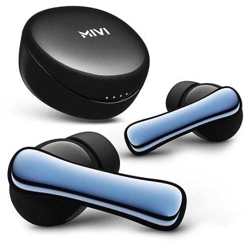 Mivi DuoPods A850 [Just Launched] TWS with HDCalls Technology, 13mm Rich Bass Drivers,50Hrs Playtime,Low Latency, Type C Fast Charging,Clear Audio Quality with AI-ENC,Made in India Earbuds-GalaxyBlack