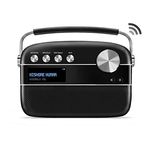 Carvaan Saregama 2.0 Hindi Portable Music Player with 5000 Pre-Loaded Songs with Podcast, FM/BT/AUX (Classic Black)