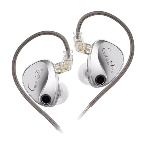 KZ Castor Pro in Ear Monitor with Mic, Dual 10mm Dynamic Driver, Harman Target Hi-Res Audio Quality, 4 Tuning Switch, Oxygen Free Copper Flat Cable, H...