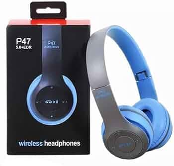 P47 New Trend Headphone Wireless Sports Microphone Bluetooth Headset (Blue)