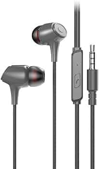 FRONTECH Wired in Ear Earphone with Mic, 3.5 mm Jack Connectivity, 10 mm Drivers and Speaker 6U++ for HD Audio Quality, TPE Wire for Durability & Tang...