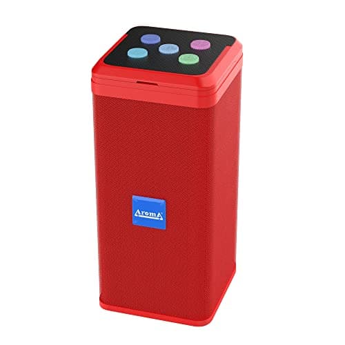 Aroma® Studio 35 Faster 10W Bluetooth Speaker Hi-fi Stereo Sound Surround Upto 10 Hours Playback, Best for Mobile, Laptop/PC, Ipad, Media Players with Multi Modes Aux/TF Card/USB Drive (Red)