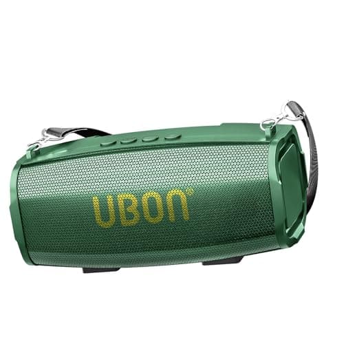 UBON Shahenshah SP-65, 20 watt Portable Bluetooth Speaker, 10 Hours Long Playtime, RGB Lights, Multiple Connectivity Wireless Party Speaker (Green)