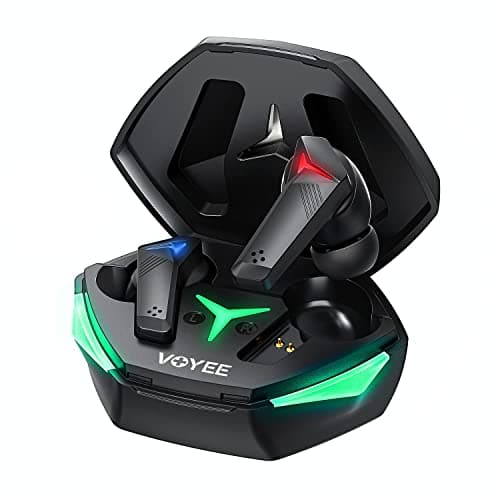 VOYEE V33 Gaming Bluetooth Truly Wireless in Ear Earbuds with Mic TWS 5.2 Ipx5 Water/Sweat Resistant, Deep Bass, 60 Ms Low Latency…