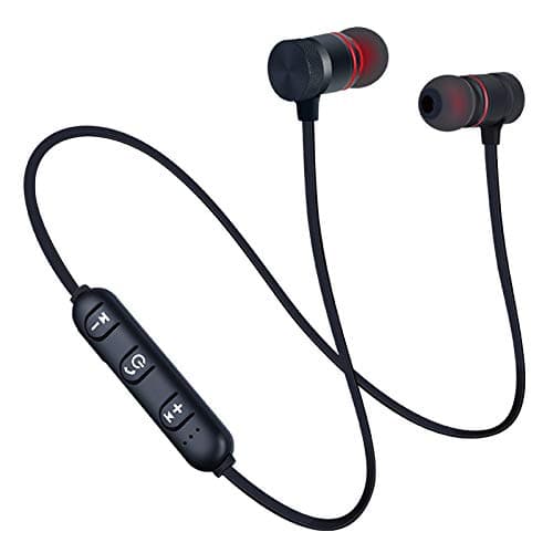 Real 10 Wireless Bluetooth Earphones compatible with Oneplus 3 Neckband Earphone Bluetooth 5.0 Wireless Headphones with Hi-Fi Stereo Sound, Good Playtime, Lightweight Ergonomic Neckband, Sweat-Resistant Magnetic Earbuds, Extra Deep Bass Hands-Free Call/Music, Sports Earbuds, Sweatproof, HD Immersive Audio, IPX5 Sweat and Water Resistanc, Voice Assistant & Mic - (Black)