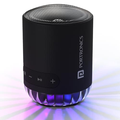 Portronics Soundpot Pro 20W Portable Bluetooth Speaker with in Built Mic, Immersive Sound, Upto 5 Hours Playtime, Ambient LED Light, TWS Mode, Bluetoo...