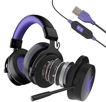 (Refurbished) Kreo Beluga USB Over-Ear Wired Gaming Headphone - Black