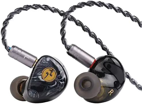TIN HiFi T3 Plus IEM Earphone, 10mm Dynamic Driver with LCP Diaphragm Exquisite Workmanship Deep Bass in Ear Monitor Earbuds with Detachable Cable & a Leatherette Case (Without Mic, Black)