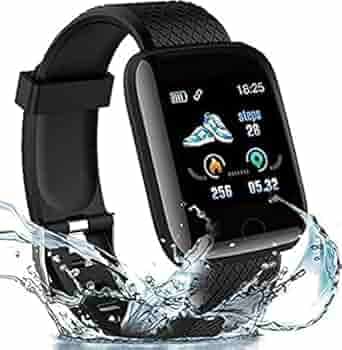 FIT MAX Wearable Devices D116 Smart Watch Band with Ip67 Waterproof Blood Oxygen Step Counting Smart Watch Fitness Bracelet Sport ( add Wallpaper for Boys, Girls, Men, Women & Kids - Black
