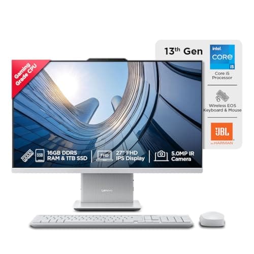 Lenovo IdeaCentre AIO Intel Core i5 13420H 27" FHD IPS 3-Side Edgeless All-in-One Desktop with Alexa Built-in (16GB/1TB SSD/Win11/Office 2021/5.0MP+IR...
