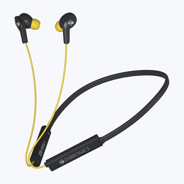 Zeb Yoga 4 Extra EARTIPS Call Function, BTV5.2,Call Function,Flexible Neckband,Built-in Rechargeable Battery,Flexible Neckband