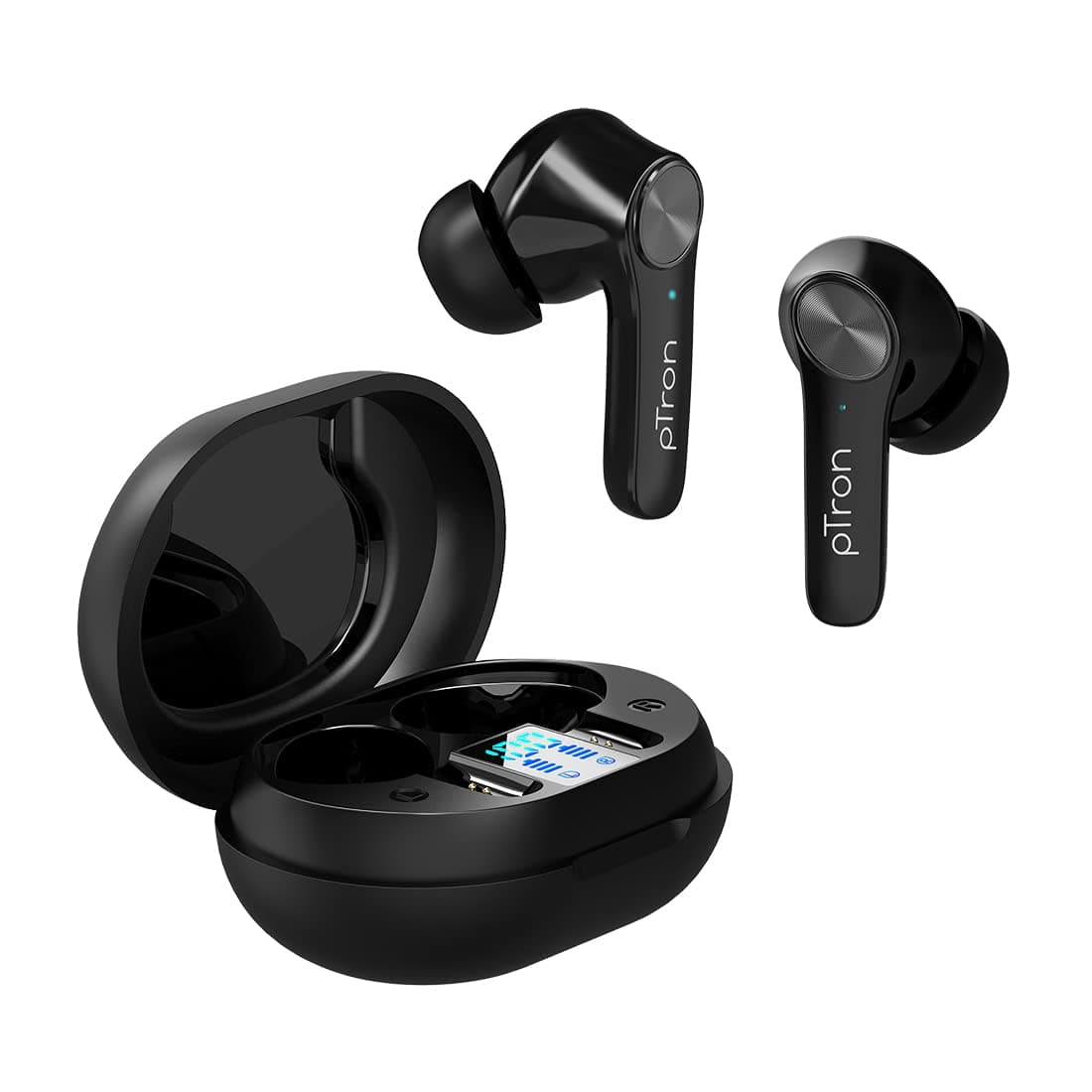 pTron Basspods P481 Pro Active Noise Cancellation in-Ear TWS Earbuds, Transparency/Game Mode, Deep Bass, Touch Control, Bluetooth v5.1 Headphones with...