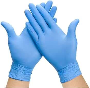 CUREPACK Pure Nitrile Gloves (Pack of 100) Powder Free Gloves, Disposable, Non Tearable (Blue, Extra Large)