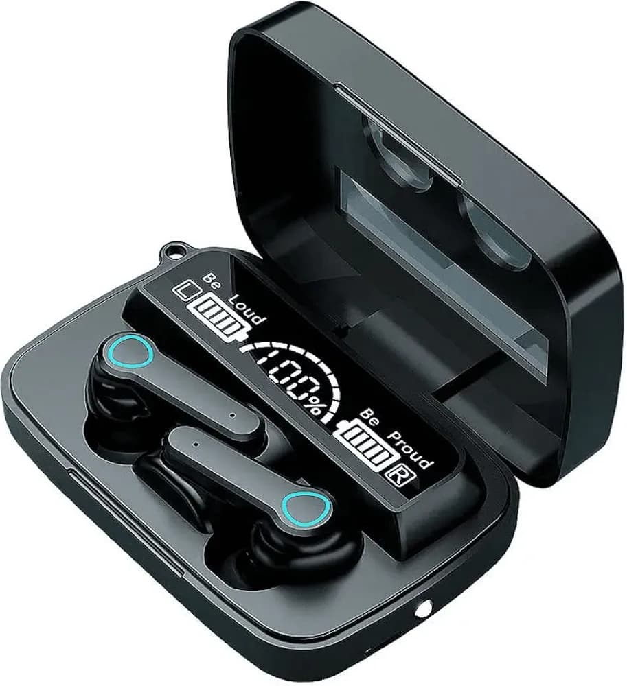 Attrrix®True Wireless Earbuds with Power Bank Charge your phone, Upto 220 Hours Total playback time M19 Bluetooth 5.1 Earbuds in-Ear TWS Stereo Headphones with Smart LED, Waterproof Built-inMic- Black
