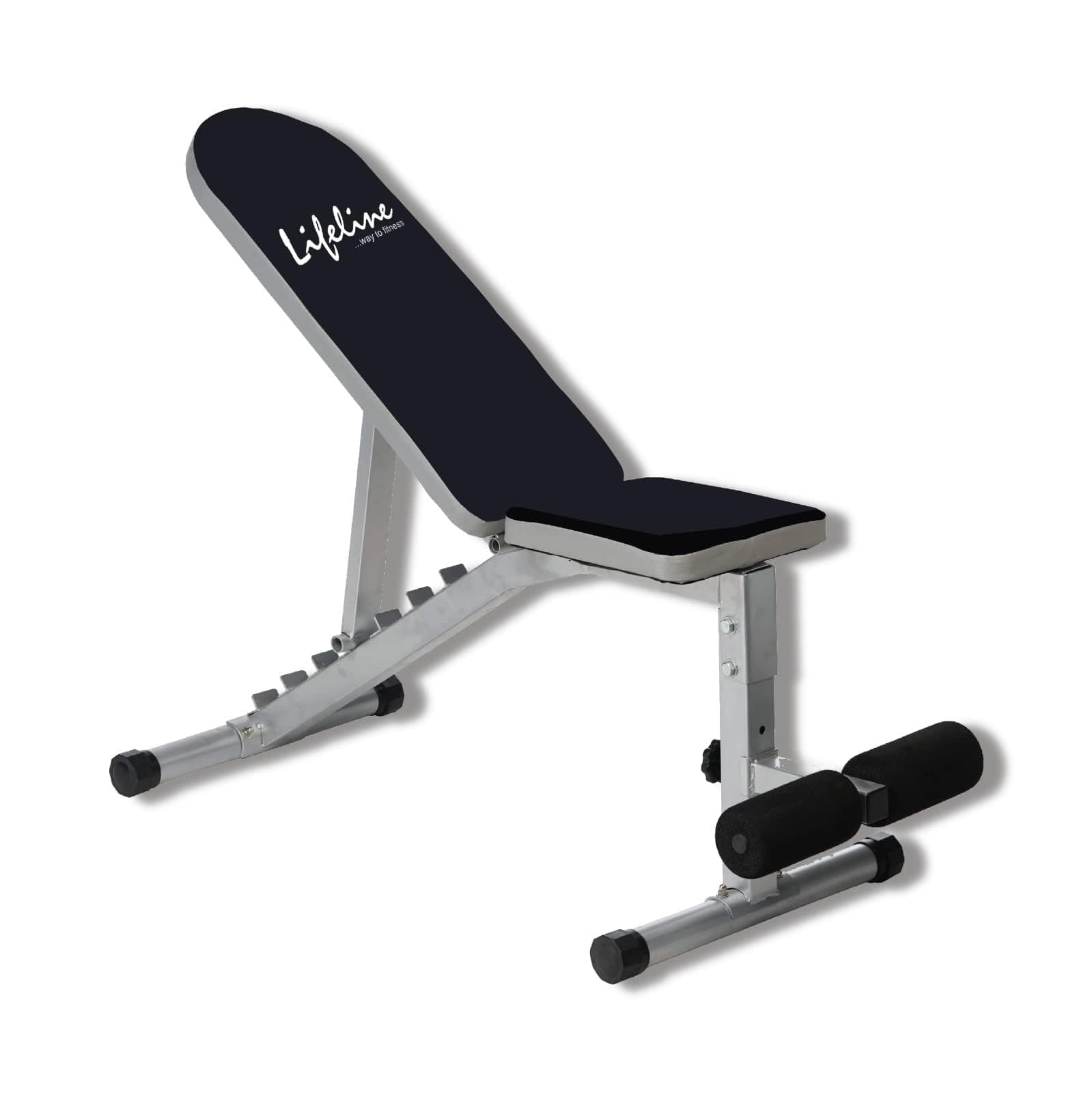 Life Line Fitness LB-311 Adjustable Bench with 8 Levels, Flat, Incline & Decline with Leg Support for Full Body Strength Workout for Men at Home, Free Installation Assistance Available