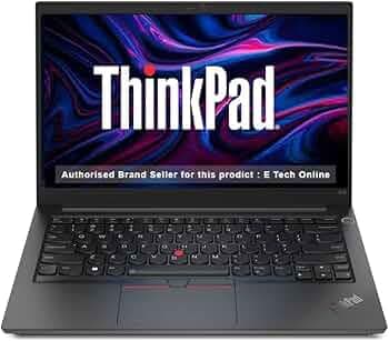 Lenovo ThinkPad E14 AMD Ryzen 5 7430U 14" (35.56 cm) WUXGA IPS 300 Nits Thin and Light Laptop (8GB RAM/512GB SSD/DOS/AMD Radeon Graphics/Backlit Keybo...