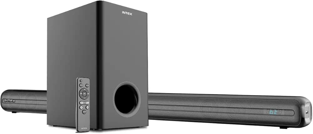 Intex Sound Bar Beast 10000 Beastly 16000W PMPO Super Powerful Bass Boost 160W Sounds Output Bluetooth Sound Bar with in-Built Digital FM Playability, Informative LED Display (Black)
