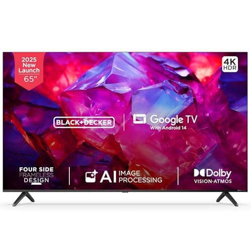 BLACK+DECKER 164 cm (65 inches) A1 Series 4K Ultra HD LED Smart Google TV BXTVGU65UD2875ATIN (Black)