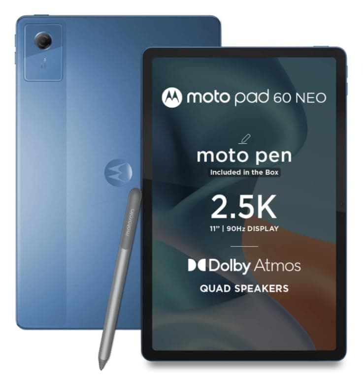 Motorola Pad 60 Neo 6 GB RAM 128 GB ROM 11 inch with Wi-Fi Only Mediatek Dimensity 6300 Tablet (MABILBU Blue)