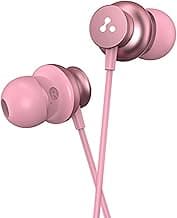 Ambrane Stringz 38 Wired Earphones with Mic, Powerful HD Sound with High Bass, Tangle Free Cable, Comfort in-Ear Fit, 3.5mm Jack (Pink), Normal