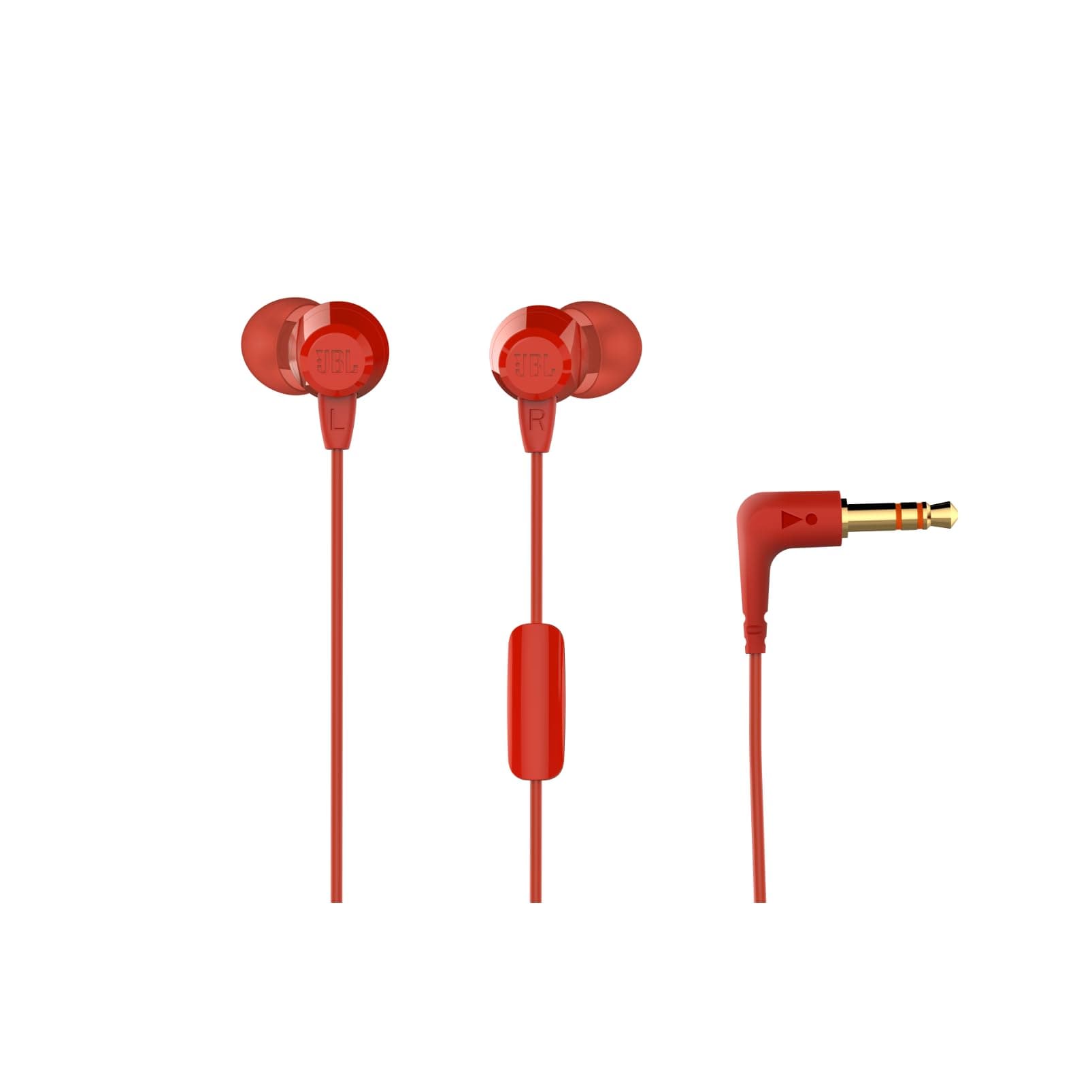JBL C50HI Wired in Ear Earphones with Mic (Red)