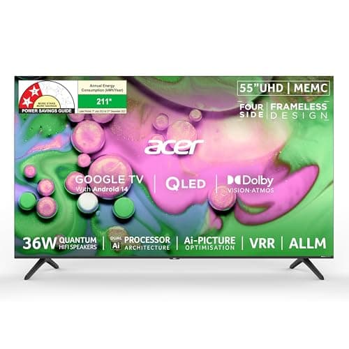 acer 139 cm (55 inches) V PRO Series 4K Ultra HD Smart QLED Google TV AR55QDQGR2851AD