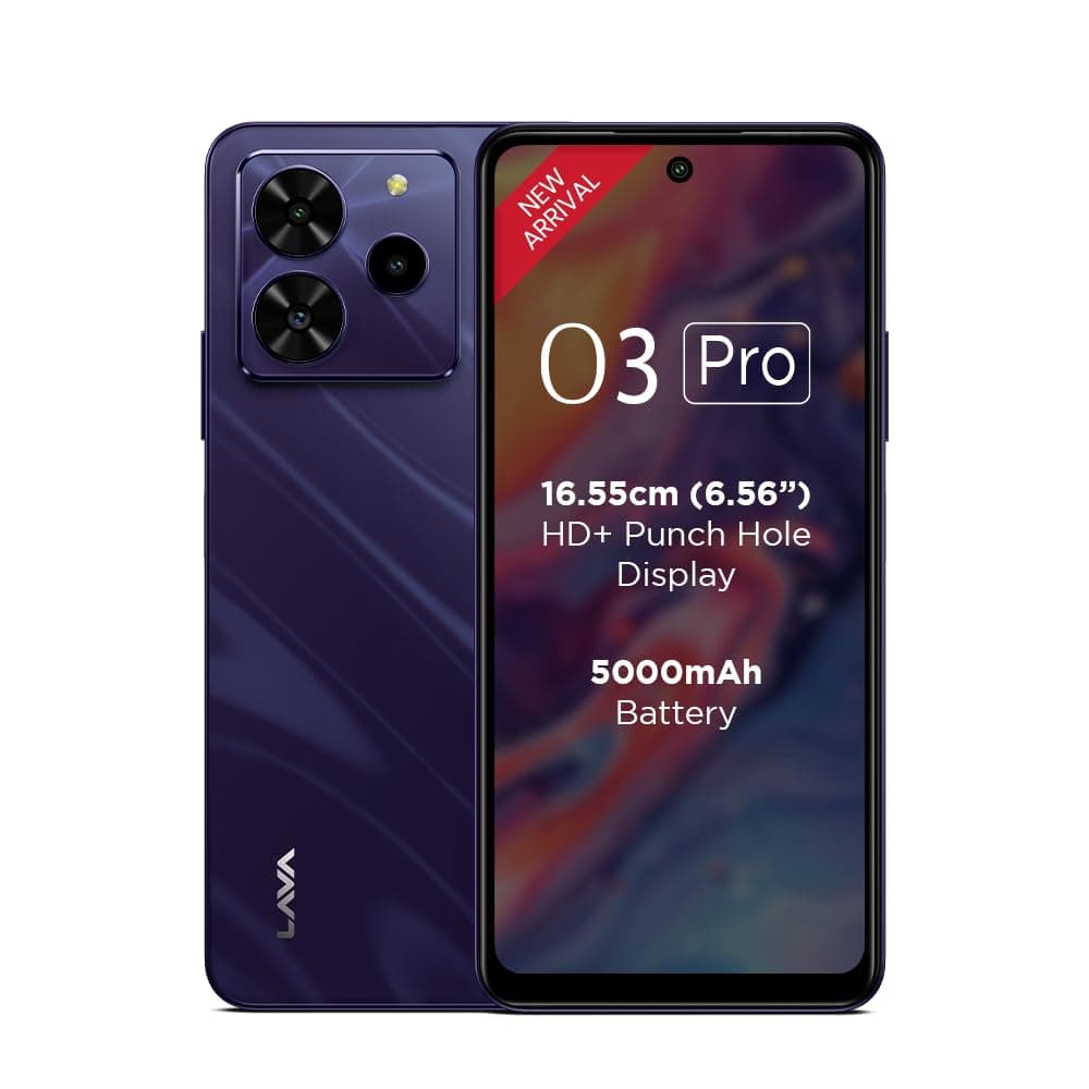 Lava O3 Pro (Glossy Purple, 4 GB RAM, 64 GB Storage)| Bigger 6.56" HD+ Display | 50 MP AI Triple Rear Camera | 8 MP Front Camera| 5000 mAh Battery | 1...