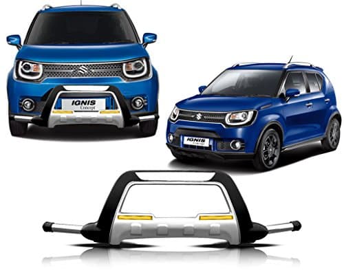 Autopearl Auto Pearl Car PU and Stainless Steel Front Crash Blaze Guard Fiber with Fitting Kit for Maruti Suzuki Ignis