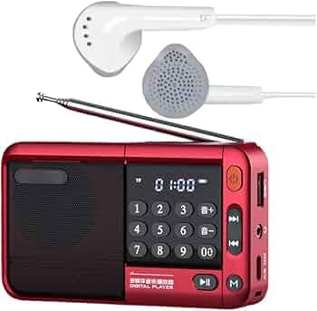 Fire Turtle Pocket Blast Bluetooth FM Radio with Earphones Powerful Sound,FM Recording, Hidden Antenna, 6w-12 Hours (USB-C Charging) and Number Pad (A...