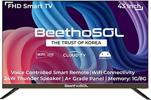 BeethoSOL 109 cm (43 inch) Frame Less Full HD LED Smart Android TV (SMTBG43FHDEK)