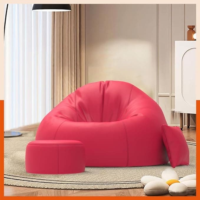 Pi Bean Bags with Beans Filled 5XL Luxura Elite Bean Bag Sofa with Free Cushion and Footrest - Official : ComfyCloud Combo (Matching Color : Regular, ...