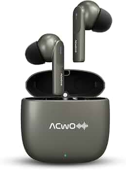 ACwO DwOTS 414 in Ear TWS with Metallic Built Case, 52 Hrs Playtime, Quad Mics AI-ENC Technology, 45ms Low Latency, Bass+Theatre Mode, 13mm Bass Boom ...