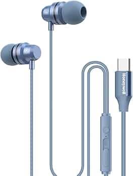 Honeywell Suono P60 Wired Earphones with Built in Mic, 10mm*2 Drivers, Passive Noise Cancellation, Deep Bass & Clear Sound, Ultra HD Mic Quality, Type...