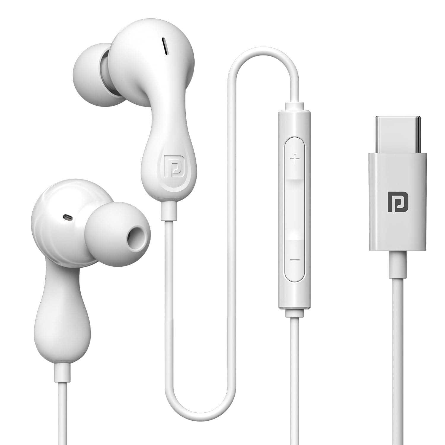 Portronics Conch Kappa C in Ear Type C Wired Earphones with In Line HD Mic, Powerful Audio, 14.2mm Dynamic Driver, Unique Earbuds Design,TPE Anti Tang...