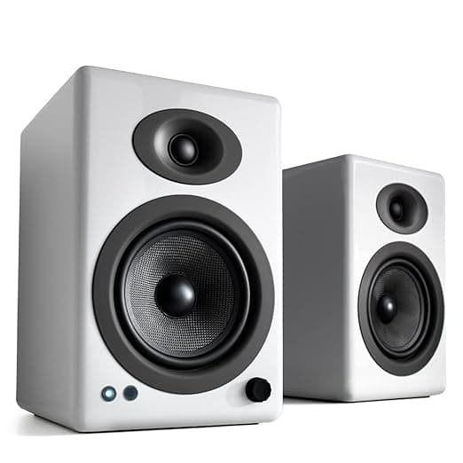 Audioengine A5+ Wireless Bookshelf Speakers. Stream Pandora, Spotify, Tidal or Your Favorite app with aptX HD in High Resolution (Bluetooth-Wireless, 