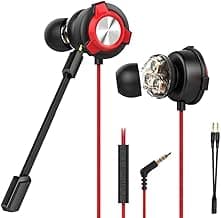 (Renewed) CLAW G13 Triple Driver Gaming Earphones with Dual Microphone and 3D Stereo Sound for Mobile Phones, Tablets, PC, Laptop, PS4, Xbox, Switch (