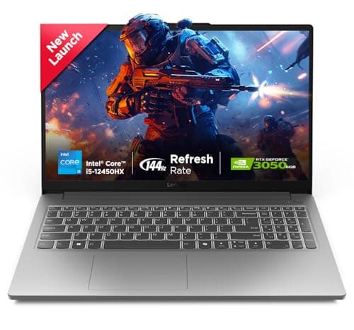 Lenovo LOQ Essential Intel Core i5-12450HX| NVIDIA RTX 3050 6GB (12GB RAM/512GB SSD/144Hz Refresh Rate/15.6" (39.6cm)/Windows 11/3 Mon. Game Pass/Grey/1.7Kg), 83LK006AIN AI Gaming Laptop