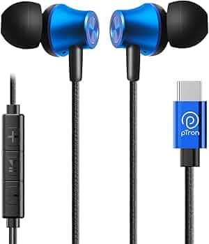 pTron Boom Play Type C Port in-Ear Wired Earphones with Mic, 10mm Drivers for Stereo Audio, Snug-fit Metal Buds Wired Headphones, in-line Controls, 1....