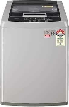 GOODLUCK LG 7 kg 5 Star Inverter Fully-Automatic Top Loading Washing Machine (T70SKSF1Z, Middle Free Silver, TurboDrum)