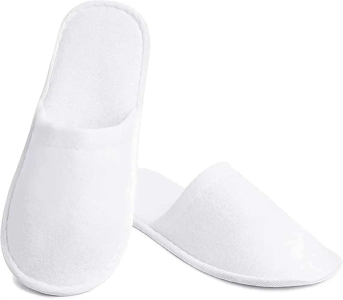 clayherbs (25 Pair Set Disposable Slippers | Washable Slippers | Non-slip | Closed Toe | House Guest Slippers | Bulk Pack for Hotel and Spa | Indoor S...