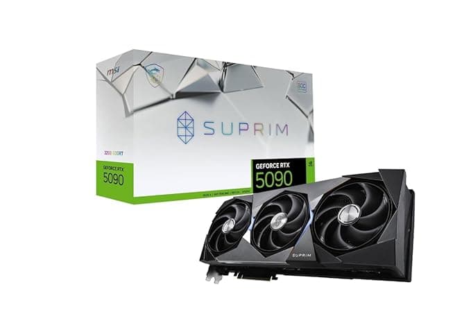 MSI GeForce RTX 5090 32G SUPRIM SOC Graphic Card - NVIDIA GeForce RTX 5090 GPU, 32GB GDDR7 512-bit Memory, 28 Gbps, PCI Express Gen 5 x 16 Interface, Upto 2565 MHz, STORMFORCE Fan