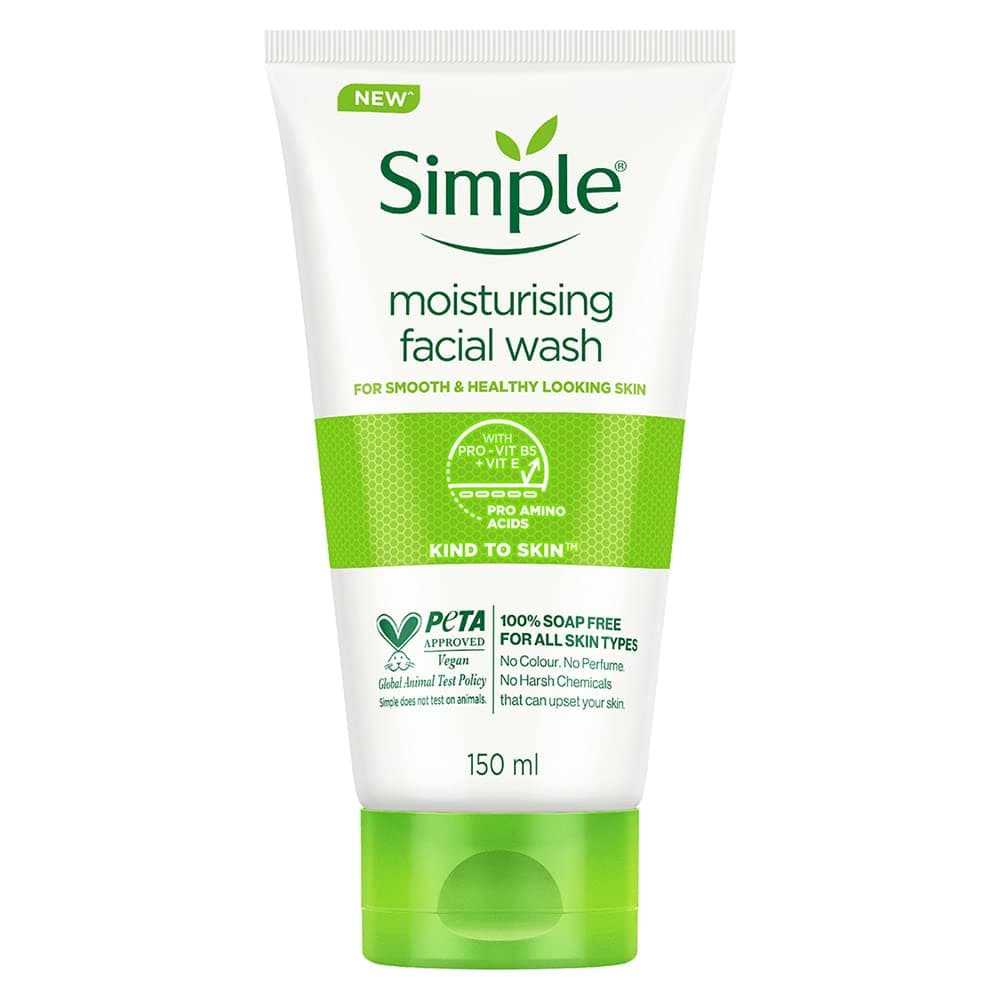 Simple Kind To Skin Moisturising Facial Wash Facewash, No Soap, No Added Perfume, No Harsh Chemicals, No Artificial Color, No Alcohol And No Parabens,