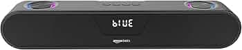 (Refurbished) amazon basics 20W Bluetooth Soundbar Speaker with 2000mah Battery, BT v5.1, Aux, USB Port, LED Display and RGB Party Lights