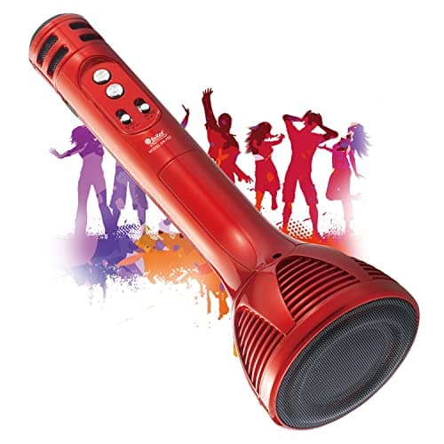 SOROO SR-702 Wireless Handheld Multi-Function Bluetooth Singing Mike, Portable Karaoke Mike with Microphone HiFi Speaker, Compatible with All Smart Phones,for Singing (Red)