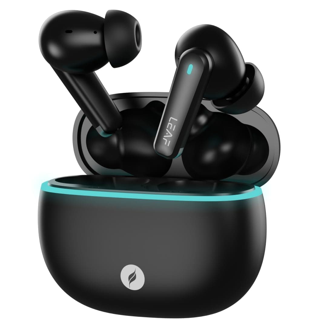 Leaf Buds X121 True Wireless Earbuds AI SOUND App, 30H Playtime, Quad Mic with ENC, 50ms Low Latency, Fast Charging(10min=200min), 10mm Driver, IPX5, ...