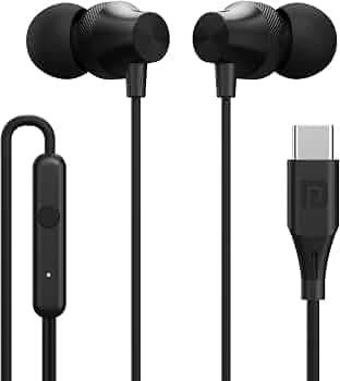 (Refurbished) Portronics Conch Beat C in Ear Wired Earphones with Mic, Type C Audio Jack, 10mm Driver, 1.2m TPE Anti Tangle Wire, in line Mic Controls...