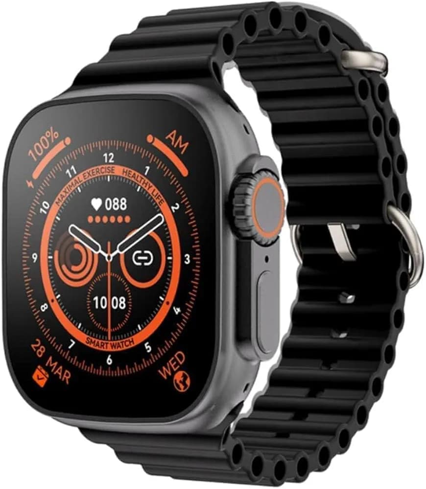 Cyntrix S8 Ultra Max 49mm Unisex Smart Watch Series 8 1.9" Sport NFC Smartwatch Bluetooth Call Waterproof for Apple & Android (1.9, Black)
