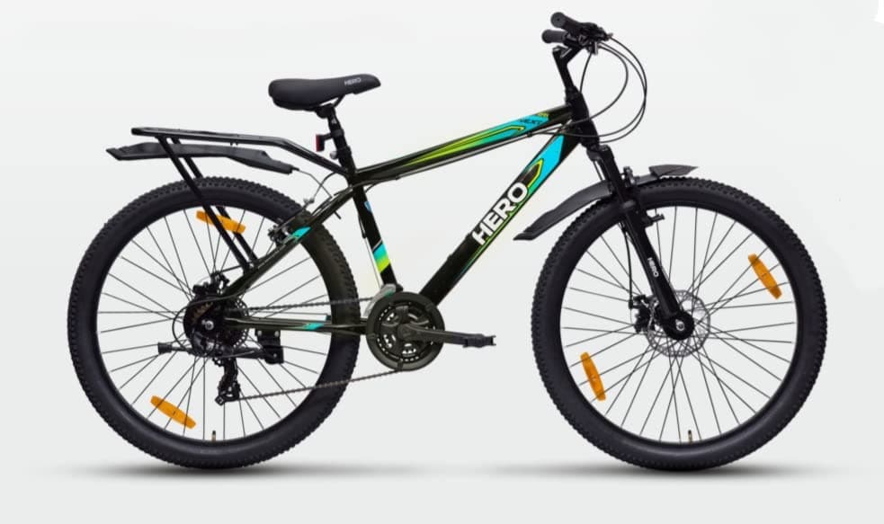 Hero Sprint Next Cycle in 26" Wheel Size with 21 Speed Shimano Gears with Integrated Carrier with Dual disc Brakes