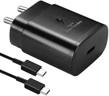 25W C to C Superfast Charger with Cable Designed for Samsung Galaxy S/A/M/F | Super Fast Charger for M04 S23/S22 Ultra/S21/21 fe/S20/Note/M54/M53 5g/M...